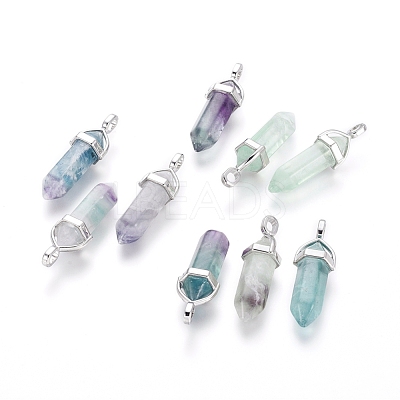 Natural Fluorite Double Terminated Pointed Pendants X-G-F295-05I-1
