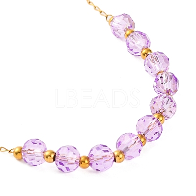 Ion Plating(IP) Crucifix Cross 304 Stainless Steel Rosary Bead Necklaces NJEW-M075-03G-04-1