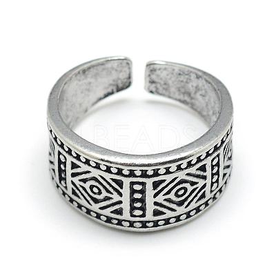 Adjustable Alloy Wide Band Cuff Finger Rings RJEW-S038-011-1
