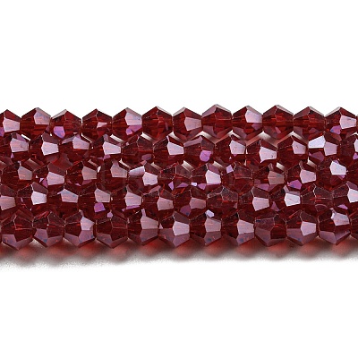 Transparent Electroplate Glass Beads Strands EGLA-A039-T6mm-A27-1