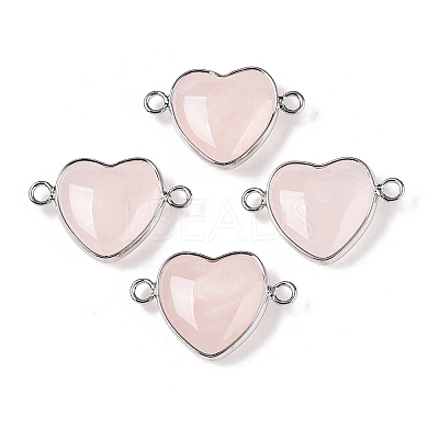 Natural Rose Quartz Love Heart Pendants G-T138-205H-P-1