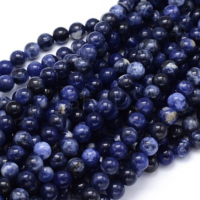 Round Natural Sodalite Beads Strands X-G-F222-39-12mm-1