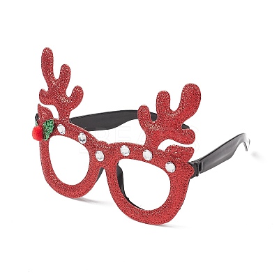 Christmas Plastic & Non-woven Fabric Glitter Glasses Frames AJEW-E053-01E-1