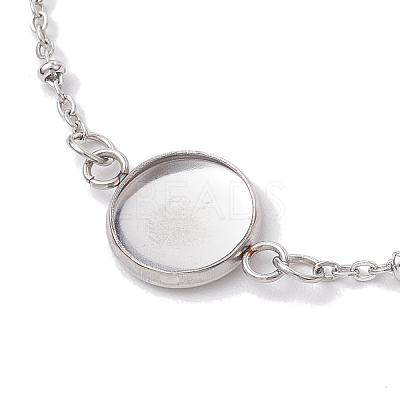 2Pcs 2 Colors 304 Stainless Steel Satellite Chain Bracelet Makings BJEW-JB10587-1