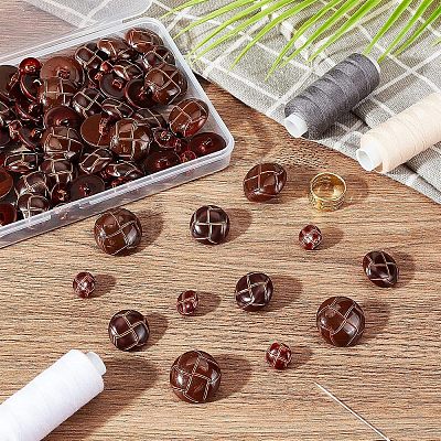 100Pcs 1-Hole Plastic Buttons BUTT-CA0001-05B-1