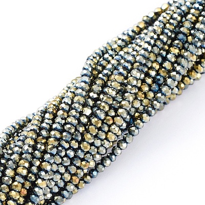 Electroplate Glass Beads Strands X-EGLA-F149-FP-09-1