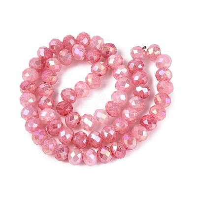 Electroplate Crackle Imitation Jade Glass Beads Strands LS-EGLA-Q131-02C-06-1