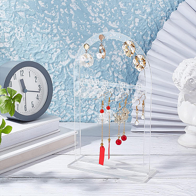 Transparent Acrylic Earring Display Stands ODIS-WH0025-62-1
