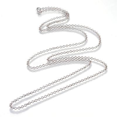 Iron Rolo Chains Necklace Making MAK-R015-45cm-P-1
