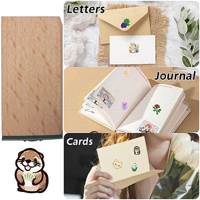 Square Wooden Stamps DIY-WH0546-041-1