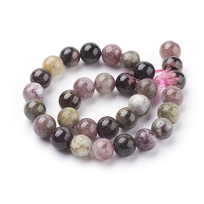 Natural Tourmaline Beads strands X-G-C076-6mm-10-1