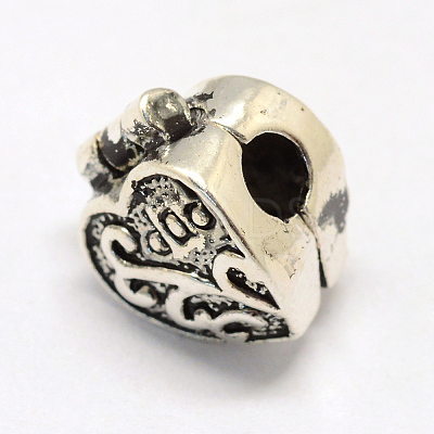 Alloy European Style Clasps PDLC-R001-12AS-1