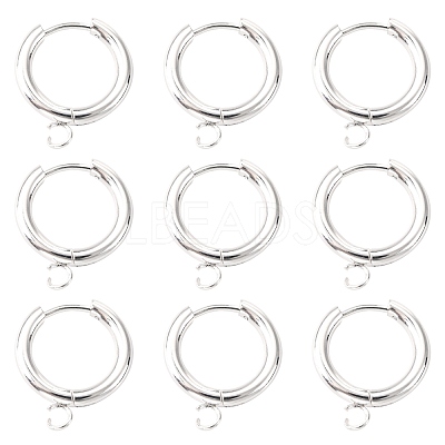 201 Stainless Steel Huggie Hoop Earring Findings STAS-P283-01D-S-1