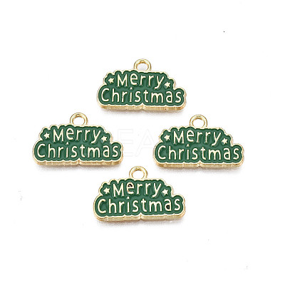 Rack Plating Alloy Enamel Pendants X-ENAM-N055-173B-1