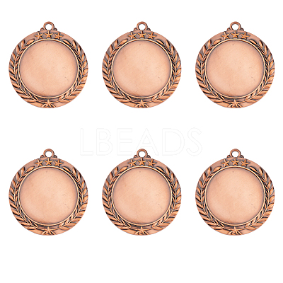 6Pcs Alloy Pendant Cabochons Settings FIND-FG0002-36R-1