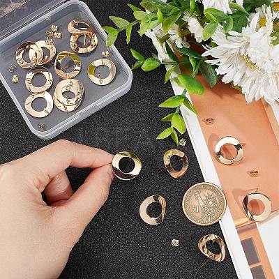 20Pcs Brass Donut Stud Earring Findings KK-BBC0004-87-1