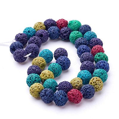 Natural Lava Rock Beads Strands G-D053-8mm-1-1