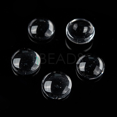 Transparent Glass Cabochons GGLA-R026-8mm-1