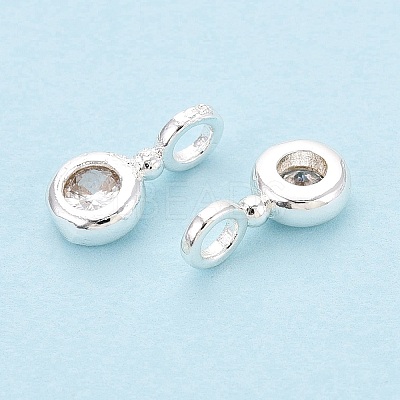 Brass Micro Pave Clear Cubic Zirconia Charms KK-N288-16S-1