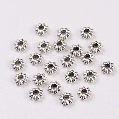 Tibetan Style Alloy Flower Spacer Beads X-TIBEB-0885-AS-LF-1