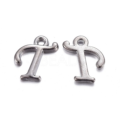 Gunmetal Plated Alloy Letter Pendants PALLOY-P097-03-T-1