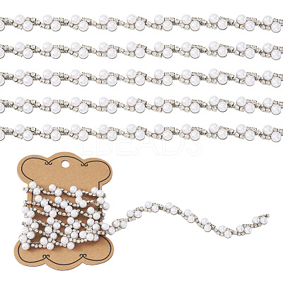 Alloy & Crystal Rhinestone & Plastic Pearl Bead Chains LCHA-TA0001-01-1