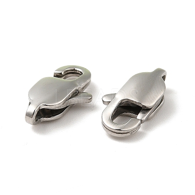 Tarnish Resistant 304 Stainless Steel Lobster Claw Clasps STAS-F094-05A-P-1