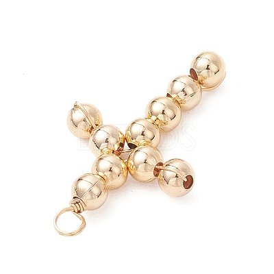 3Pcs 3 Colors Brass Beaded Pendants PALLOY-JF04054-1