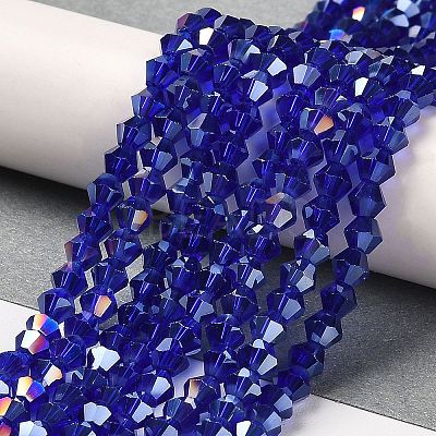Transparent Electroplate Glass Beads Strands LS-GLAA-F029-2mm-A06-1