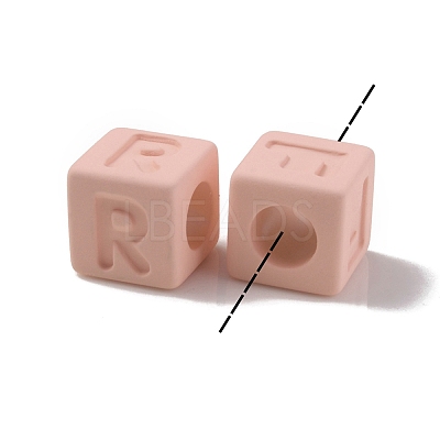 Rubberized Style Transparent Acrylic Beads OACR-K007-014A-1