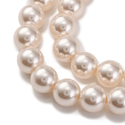 Baking Paint Pearlized Glass Pearl Round Bead Strands PEAR-H019-02B-02-1