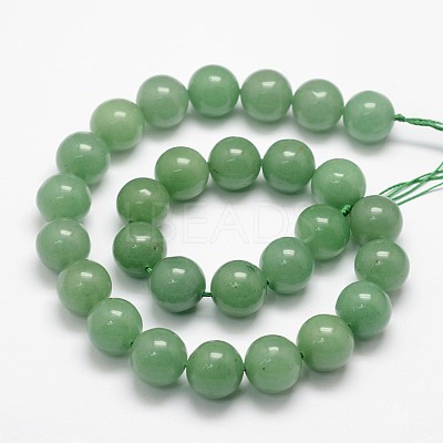 Grade A Natural Green Aventurine Round Bead Strands G-M308-06-14mm-1