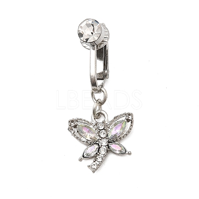 Brass Pave Clear Cubic Zirconia Clip on Belly Rings FS-WG683DA-11-1