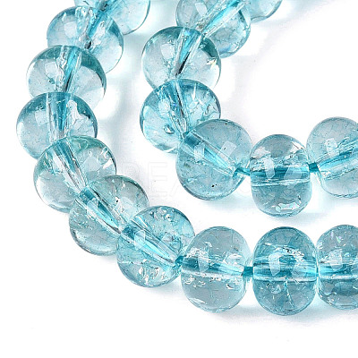 Crackle Transparent Glass Beads Strands GLAA-N074-02B-10-1