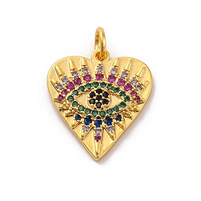 Brass Micro Pave Cubic Zirconia Pendants KK-U033-07G-02-1
