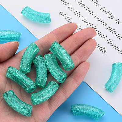 Transparent Crackle Acrylic Beads CACR-S009-001B-N68-1