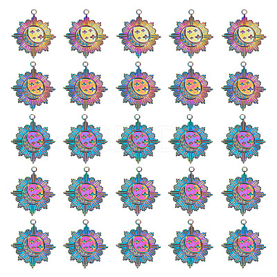 10Pcs 304 Stainless Steel Pendants Rhinestone Setting STAS-AR0001-52-1