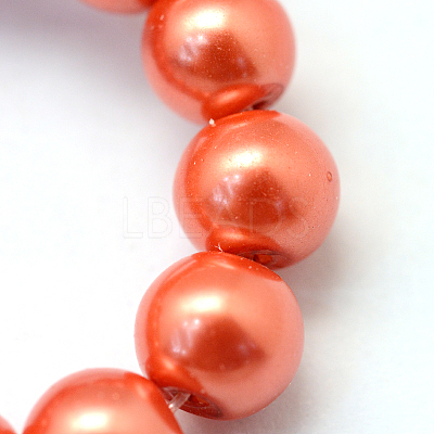Baking Paint Pearlized Glass Pearl Round Bead Strands HY-Q003-6mm-38-1