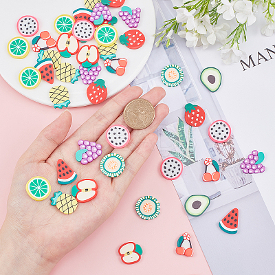 Handmade Polymer Clay Cabochons CLAY-SC0001-07-1