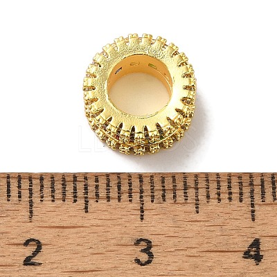 Brass Micro Pave Colorful Cubic Zirconia European Beads KK-C072-15G-1