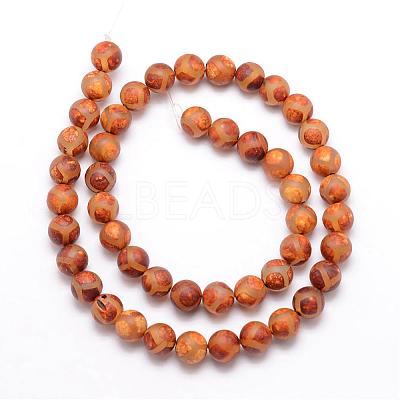 Tibetan Style Mixed Pattern dZi Beads G-K166-03-8mm-L2-1