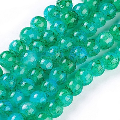 Spray Painted Glass Beads Strands GLAA-A038-C-46-1