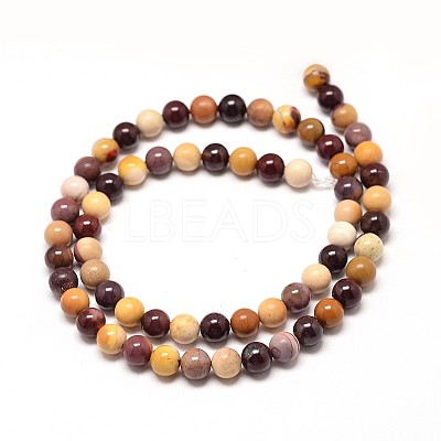 Natural Mookaite Round Bead Strands G-P072-34-6mm-1