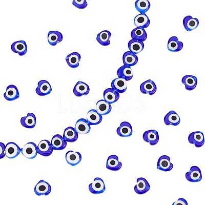 2 Strands Handmade Evil Eye Lampwork Beads Strands LAMP-FH0001-08B-1