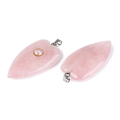 Natural Rose Quartz Pendants G-Q601-47H-1