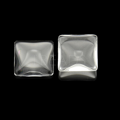 Transparent Clear Glass Square Cabochons GGLA-A001-20mm-1