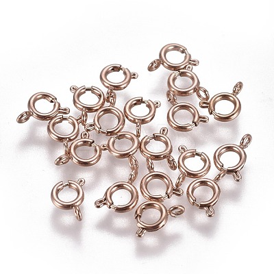 Ion Plating(IP) 304 Stainless Steel Spring Ring Clasps STAS-F224-02RG-A-1