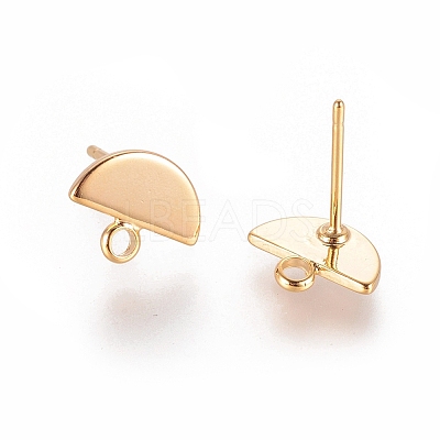 Brass Stud Earring Findings X-KK-F728-32G-1