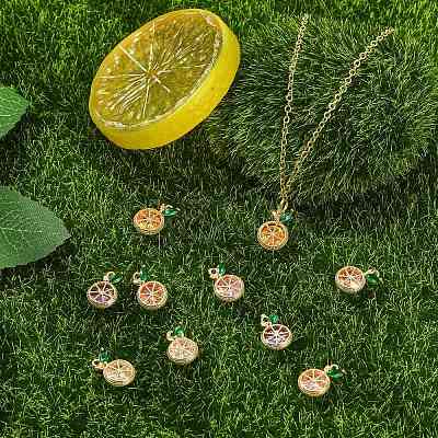 10Pcs 5 Colors Brass Micro Pave Cubic Zirconia Charms KK-CJ0004-08-1