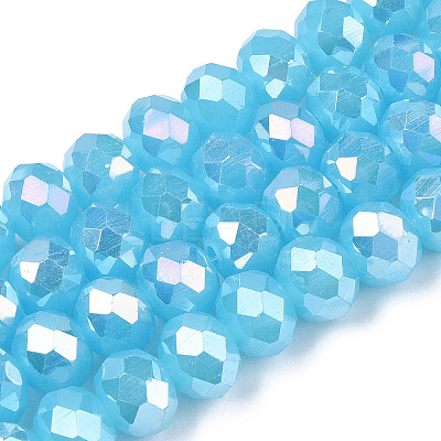 Electroplate Glass Beads Strands EGLA-A034-J10mm-B10-1